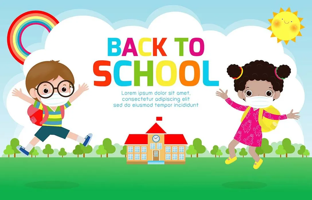 Background bé học tập edu file vector mẫu KS121