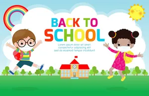 Background bé học tập edu file vector mẫu KS121