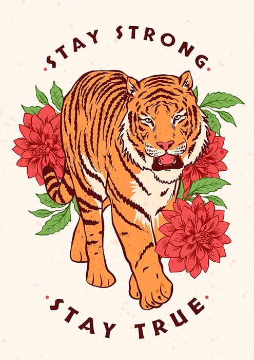 Poster chú hổ vằn file vector mẫu CR1440