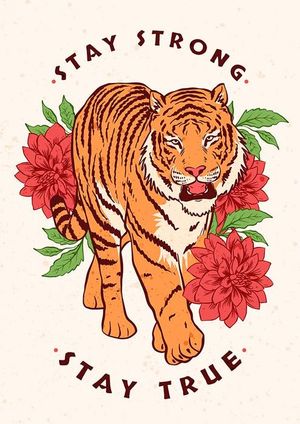 Poster chú hổ vằn file vector mẫu CR1440