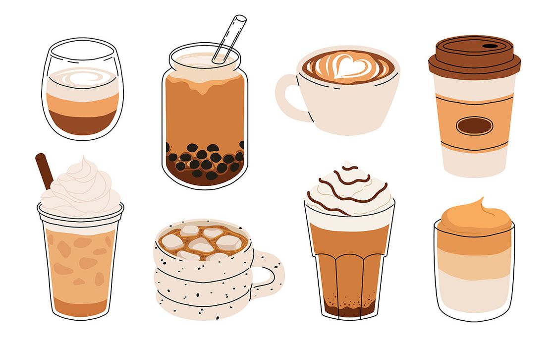 Hình ảnh trà sữa vị cafe file vector mẫu CR705