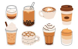 Hình ảnh trà sữa vị cafe file vector mẫu CR705