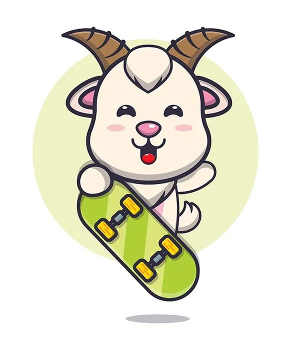 Hình ảnh chú dê cute file vector mẫu KS543