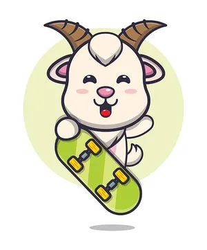 Hình ảnh chú dê cute file vector mẫu KS543