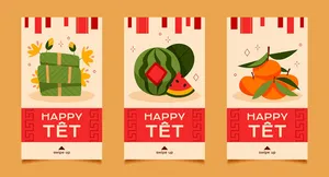 Poster Chúc Mừng Năm Mới Tết Nguyên Đán Dễ Thương - File EPS