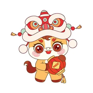 Linh Vật Ngựa Tết Nguyên Đán Dễ Thương - Hình Minh Họa Vector EPS