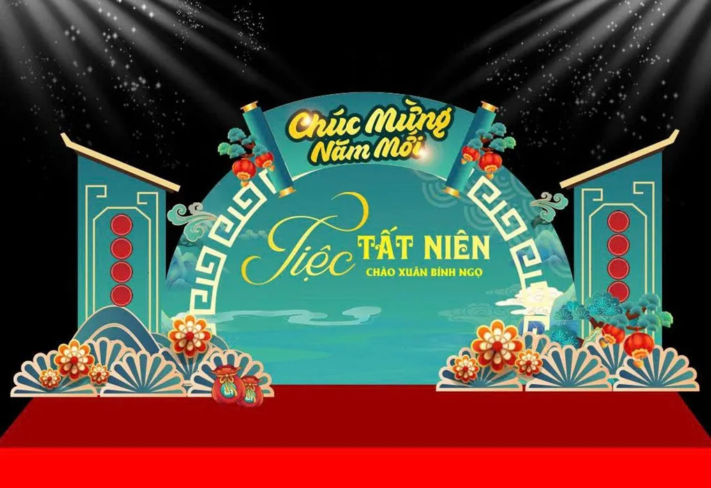 Backdrop Tết Tất Niên Chúc Mừng Năm Mới CDR - Thiết Kế Đồ Họa Độc Đáo