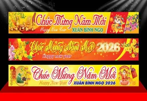 Banner Tết 2026 Chúc Mừng Năm Mới - File Vector CDR Đa Dạng