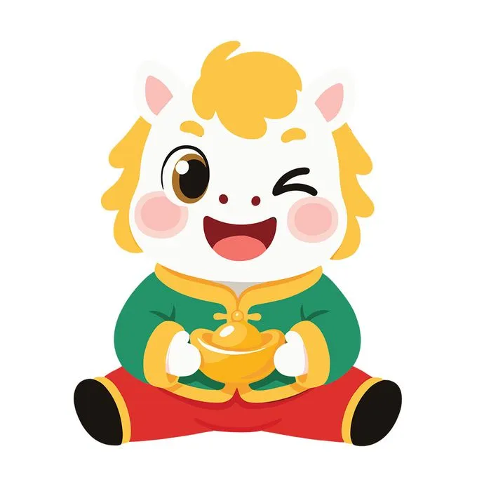 Linh Vật Ngựa Tết Dễ Thương - Hình Minh Họa Vector EPS