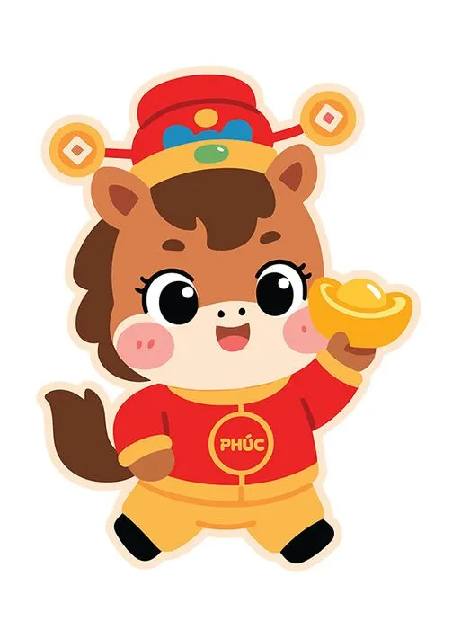 Linh Vật Ngựa Tết Bính Ngọ 2026 Minh Họa Vector Dễ Thương