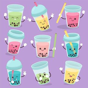 Hình ảnh cốc trà sữa chân trâu file vector mẫu CR661