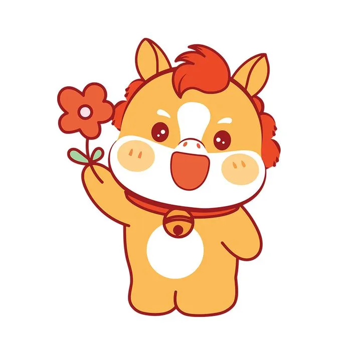 Linh Vật Ngựa Tết Nguyên Đán Dễ Thương - Minh Họa Vector EPS