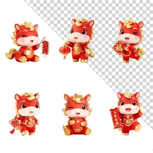 Bộ Sưu Tập Ngựa Tết Nguyên Đán Dễ Thương PNG - Thiết Kế Chúc Mừng Năm Mới