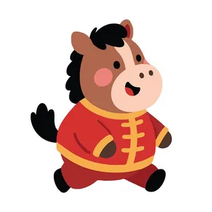 Linh Vật Ngựa Tết Bính Ngọ 2026 - Hình Minh Họa Vector EPS