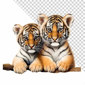 Hình ảnh chú hổ con cute file PNG mẫu CR1067