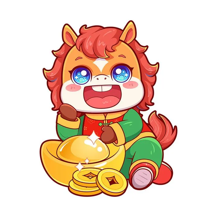 Linh Vật Ngựa Tết Nguyên Đán Dễ Thương - Minh Họa Vector EPS