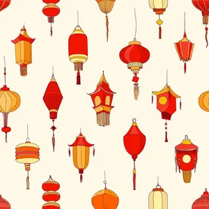 Hình ảnh đèn lồng đỏ file vector mẫu KS776