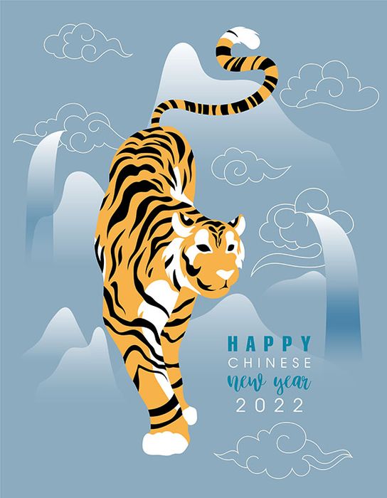 Poster chú hổ trên núi file vector mẫu CR1489