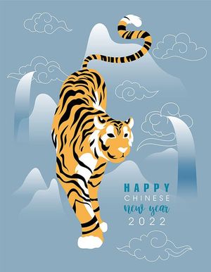 Poster chú hổ trên núi file vector mẫu CR1489