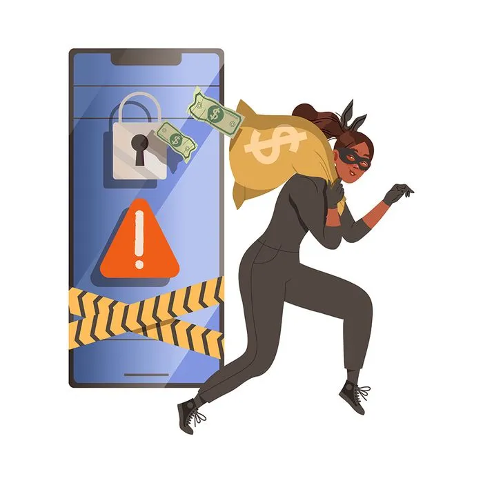 Hình ảnh cảnh báo lừa đảo tiền qua lỗ hổng bảo mật file vector mẫu LD27