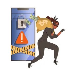 Hình ảnh cảnh báo lừa đảo tiền qua lỗ hổng bảo mật file vector mẫu LD27