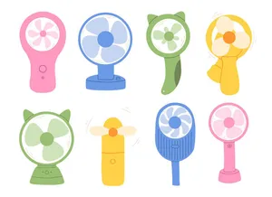 Bộ sưu tập quạt nhiều màu sắc file vector mẫu OC31