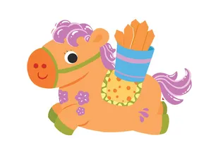 Linh Vật Ngựa Tết Dễ Thương - Hình Minh Họa Vector EPS