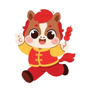 Linh Vật Ngựa Tết Dễ Thương - Hình Minh Họa Vector EPS