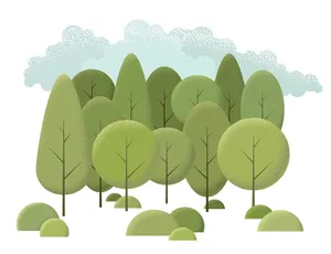 Hình ảnh rừng cây xanh file vector mẫu KK23