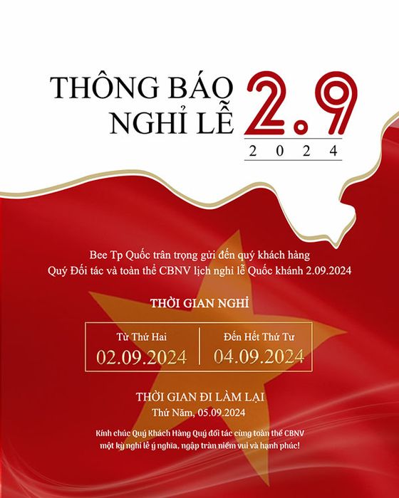 Poster thông báo nghỉ lễ quốc khánh file PSD mẫu CR1384