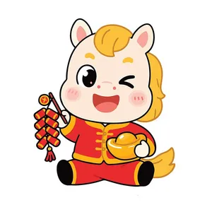 Linh Vật Ngựa Tết Vui Nhộn - Trang Trí Đồ Họa Năm Mới