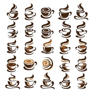 Hình ảnh cốc cafe file vector mẫu KS817