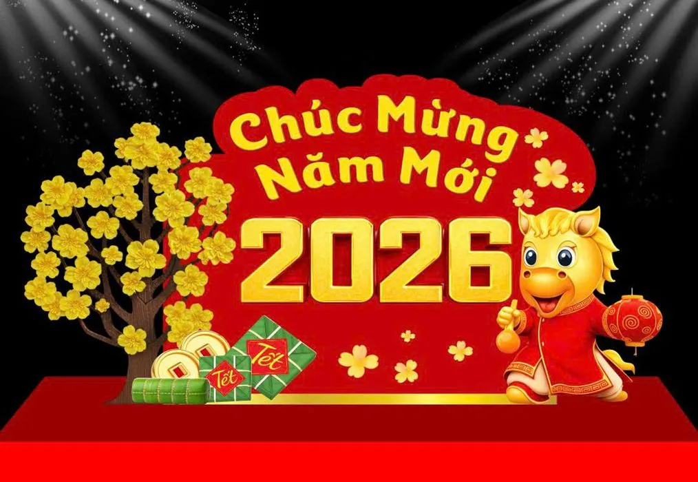 Backdrop Tết 2026 Ất Tỵ - Chúc Mừng Năm Mới Vector CDR