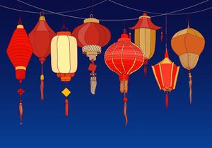 Bộ sưu tập đèn lồng nhiều hình dáng trang trí dịp lễ file vector mẫu CR507