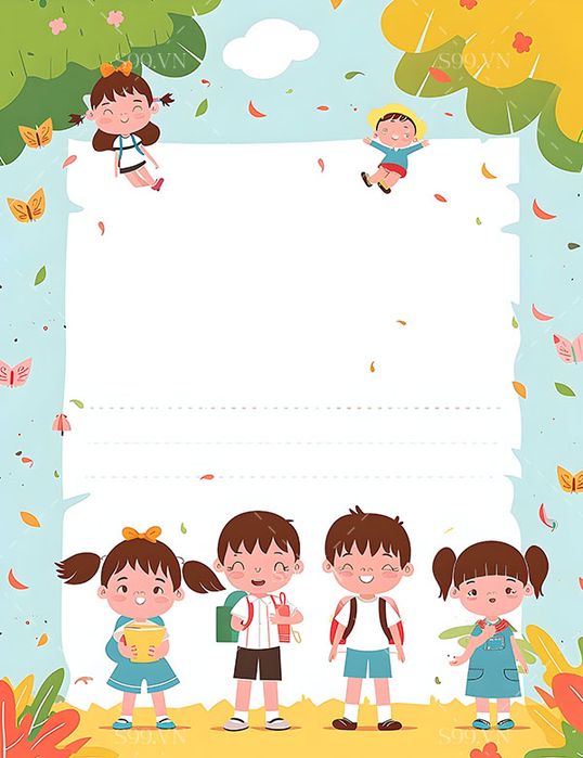 Background bé cùng nhau đi học file JPG mẫu CR203