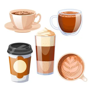 Hình ảnh cốc cafe file vector mẫu KS815