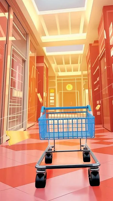 Background Thương Mại Điện Tử PSD - Xe Đẩy Mua Sắm Hiện Đại
