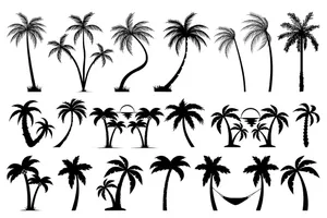 Hình ảnh cây dừa file vector mẫu KS627
