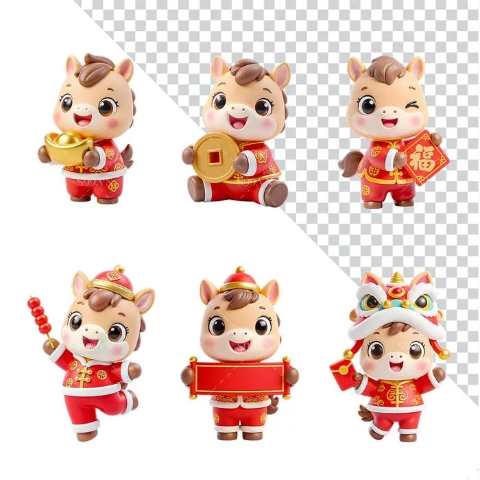 6 Linh Vật Ngựa Hoạt Hình Dễ Thương Chúc Mừng Tết Nguyên Đán