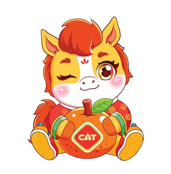 Linh Vật Ngựa Tết Nguyên Đán Dễ Thương - Minh Họa Vector EPS