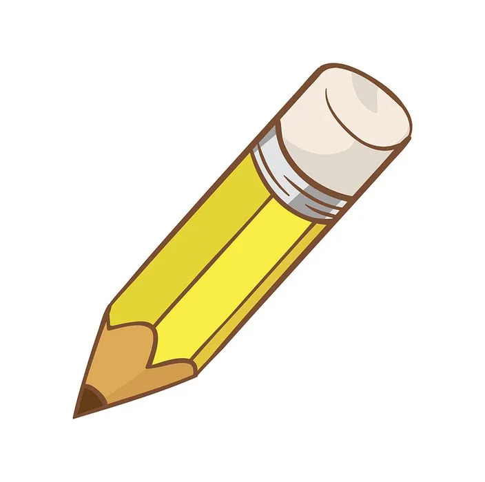 Hình ảnh cây bút chì màu vàng file vector mẫu HH49