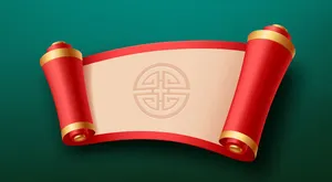 Cuộn Giấy Câu Đối Tết Đỏ May Mắn - File EPS Vector Chất Lượng Cao