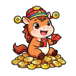 Linh Vật Ngựa Thần Tài Minh Họa Dễ Thương – File Vector EPS