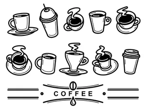 Hình ảnh cốc cafe file vector mẫu KS824