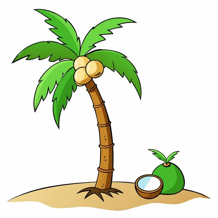 Hình ảnh cây dừa file vector mẫu KS582