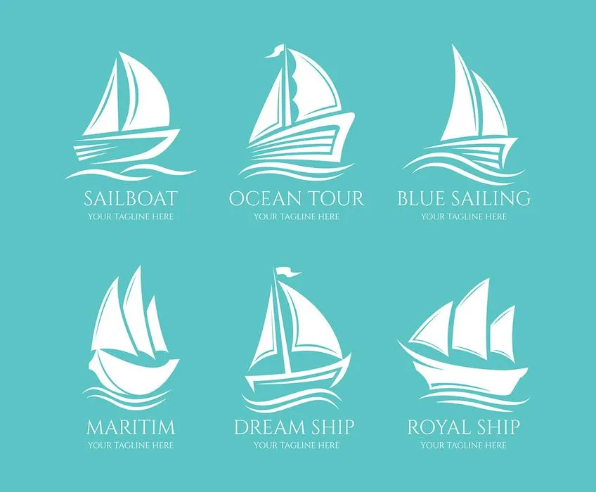 Bộ sưu tập con thuyền buồm file vector mẫu HH159
