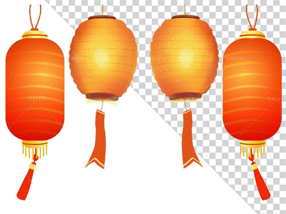 Hình ảnh đèn lồng trang trí ngày lễ tết file PNG mẫu CR587
