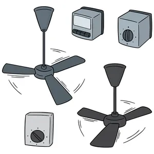 Hình ảnh cái quạt trần file vector mẫu OC40