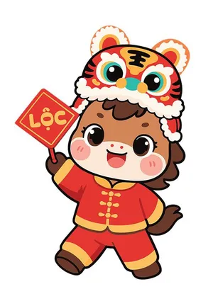 Linh Vật Ngựa Tết Bính Ngọ 2026 Đáng Yêu - Hình Minh Họa EPS Vector