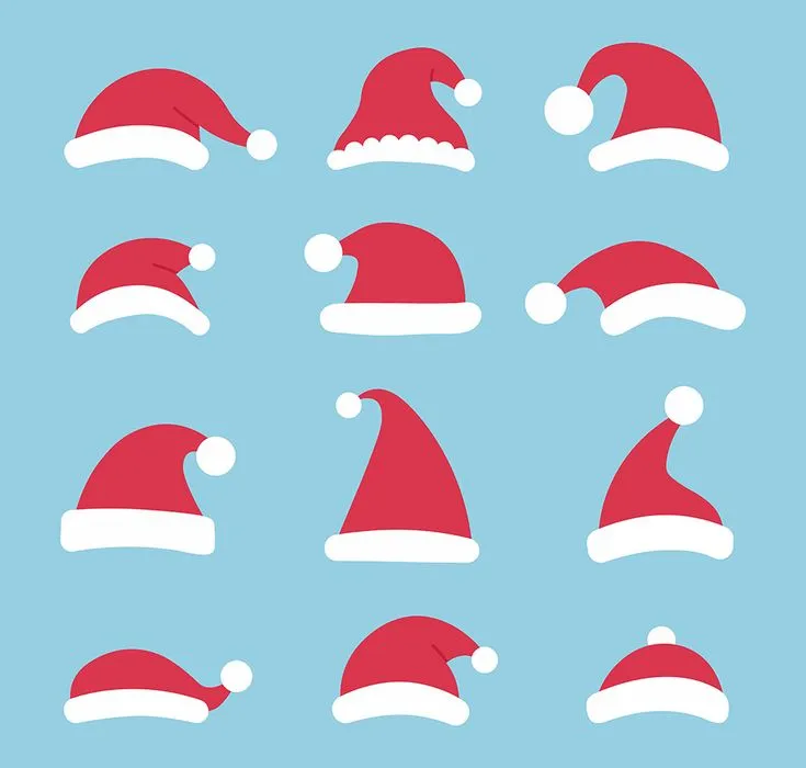 Bộ sưu tập mũ ông già noel file vector mẫu CR1801